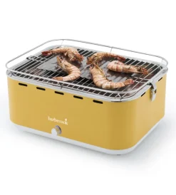 New Barbecue a carbonella portatile da tavolo "carlo" giallo 38,5x28,5 cm Barbecue