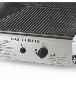Ompagrill Barbecue|Barbecue a gas con plancha singola rigata e coperchio 1 bruciatore 44x44x24 cm