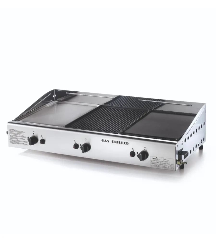 Ompagrill Barbecue|Barbecue a gas con plancha tripla 3 bruciatori 83x44x21,5 cm