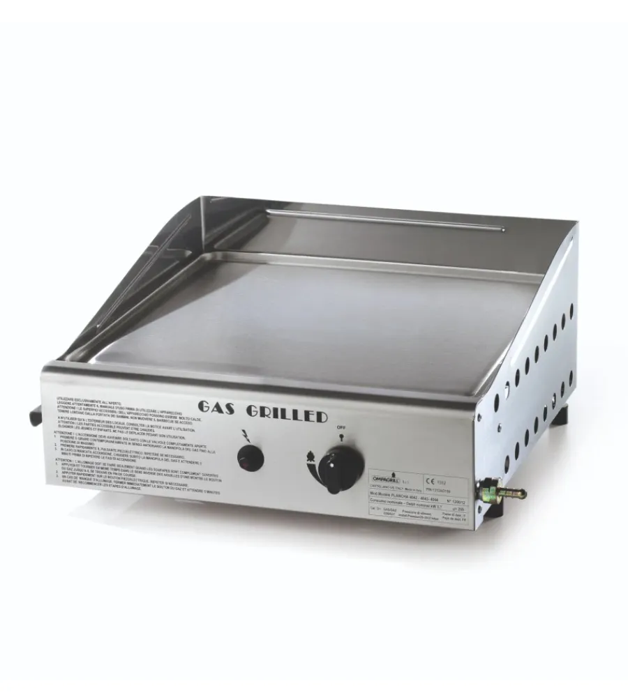 Ompagrill Barbecue|Barbecue a gas con plancha singola e coperchio 1 bruciatore 44x44x24 cm