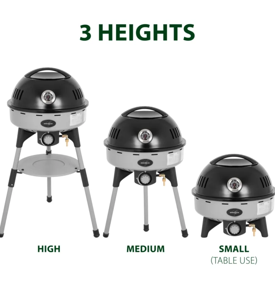 Brunner Barbecue|Barbecue a gas portatile "devil bbqruiser ht 30" con griglia reversibile ø47 cm