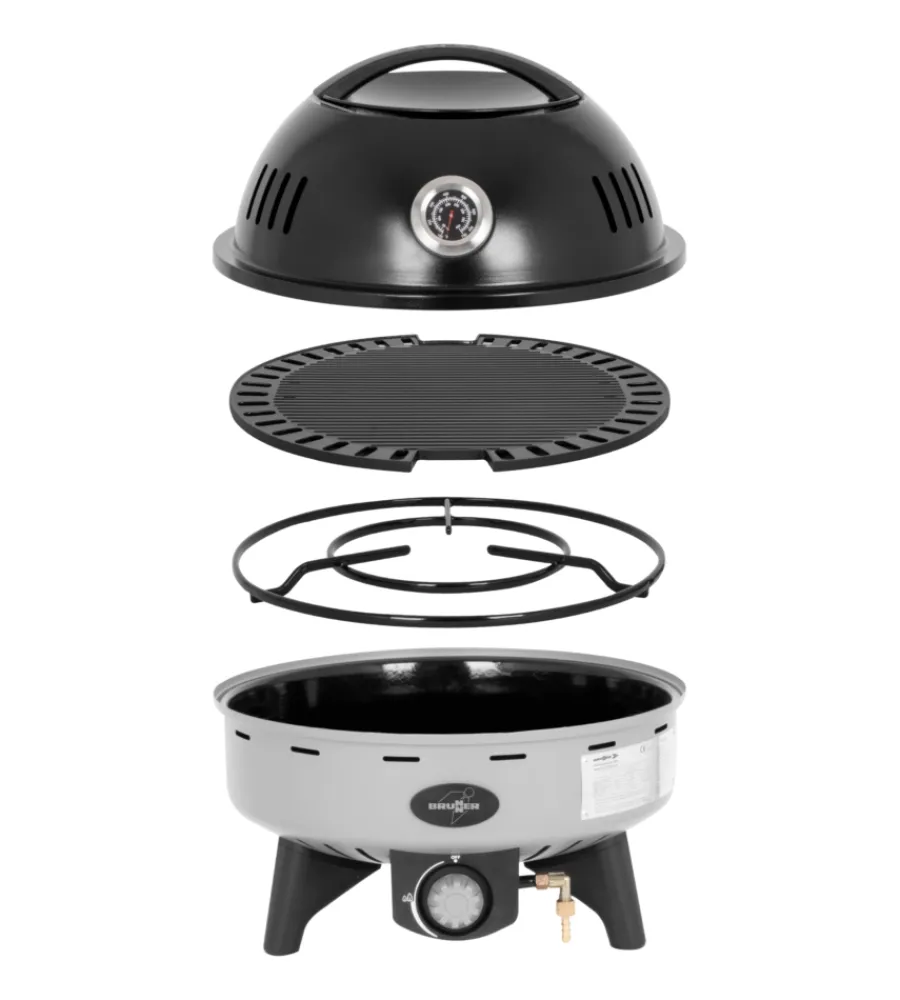 Brunner Barbecue|Barbecue a gas portatile "devil bbqruiser ht 30" con griglia reversibile ø47 cm