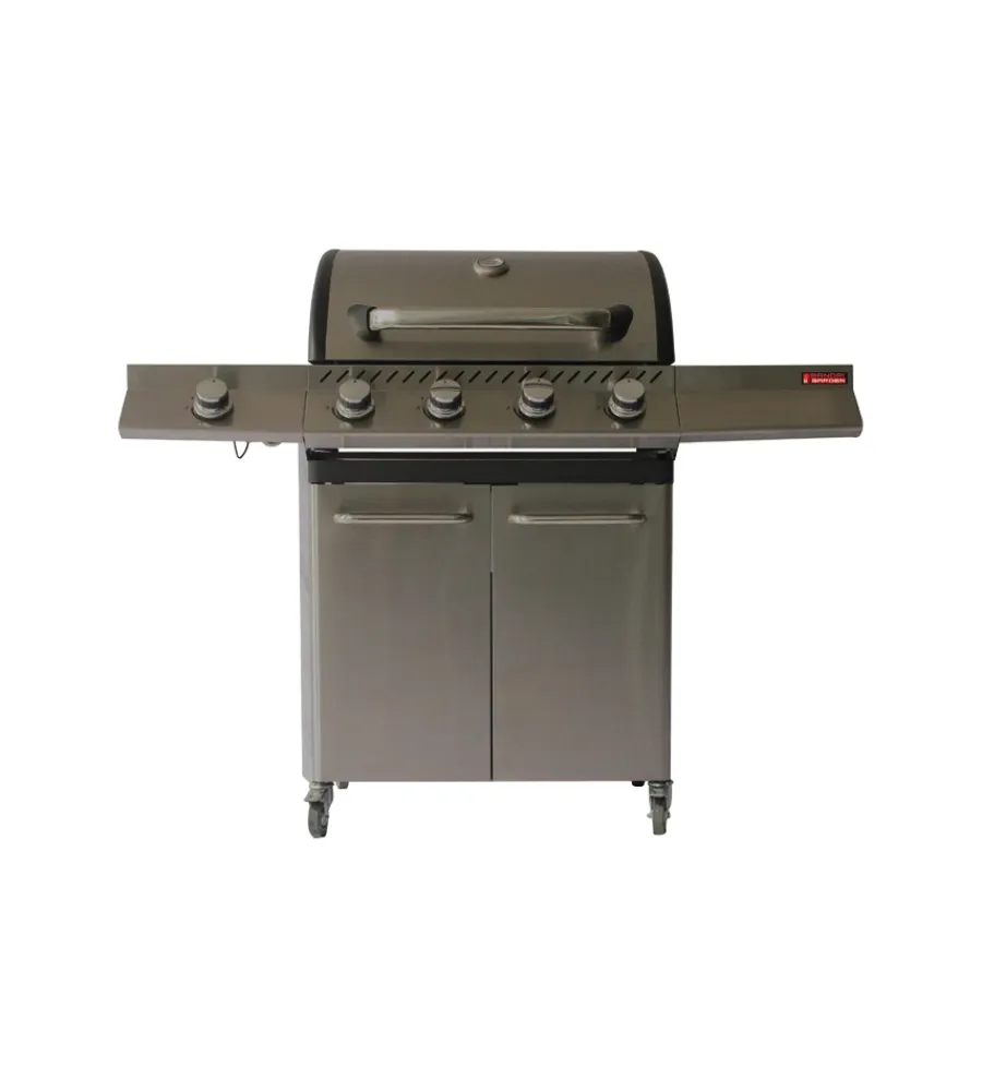 Barbecue-Sandrigarden Barbecue a gas "brasile" 4 bruciatori e fornello laterale 130x54x110 cm
