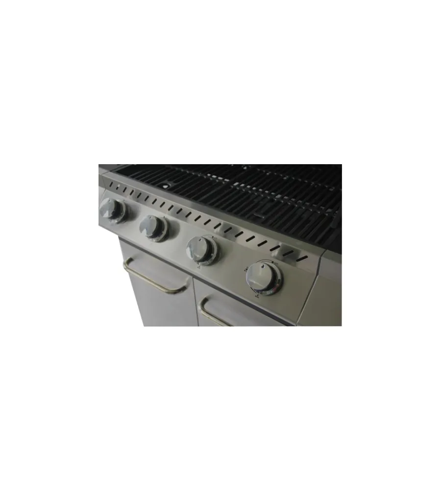 Barbecue-Sandrigarden Barbecue a gas "brasile" 4 bruciatori e fornello laterale 130x54x110 cm