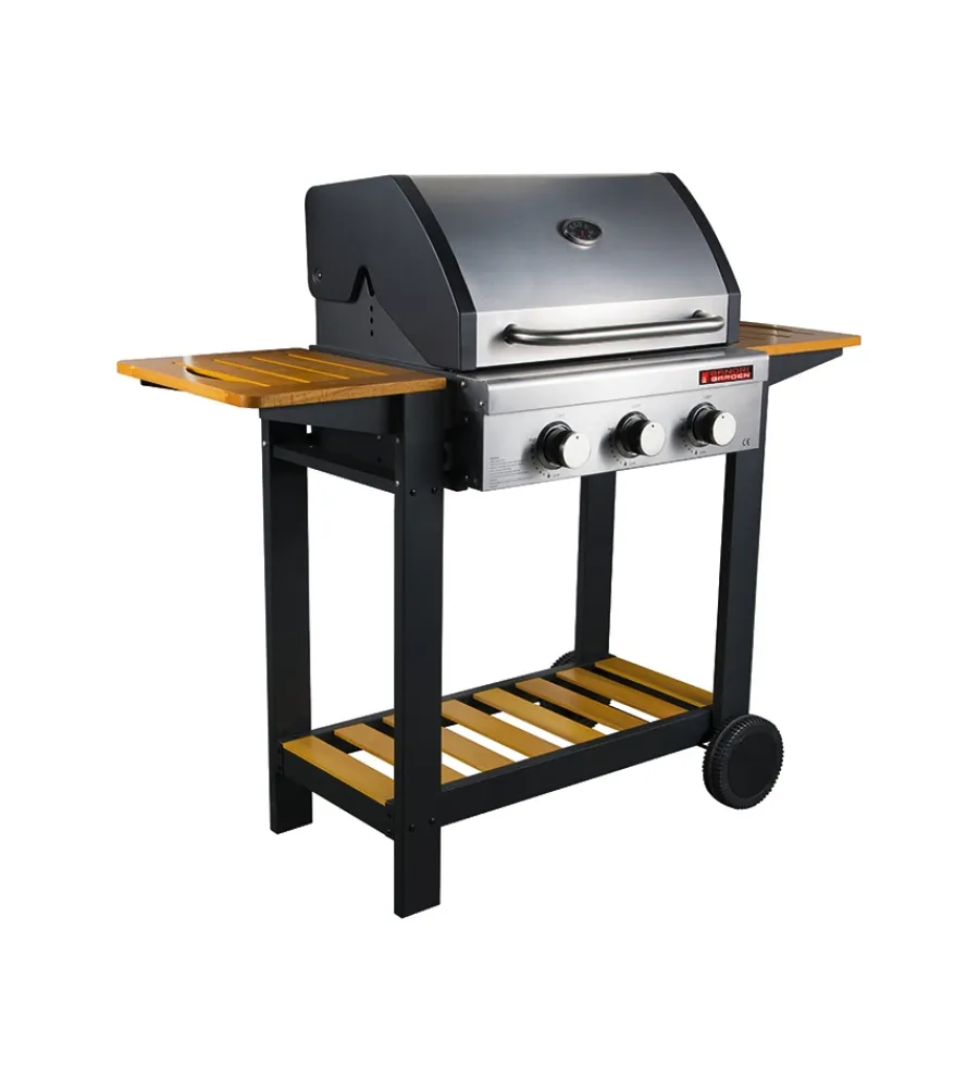 Barbecue-Sandrigarden Barbecue a gas "oceania" 3 bruciatori 130x58x115 cm