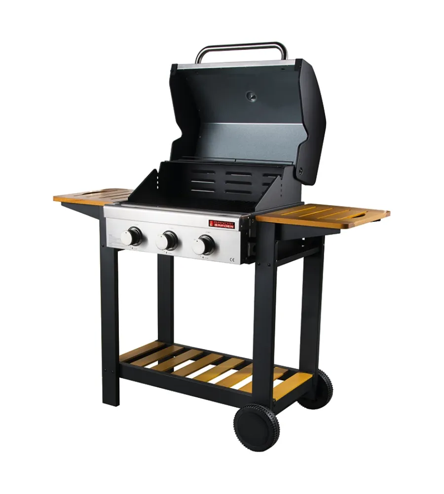 Barbecue-Sandrigarden Barbecue a gas "oceania" 3 bruciatori 130x58x115 cm