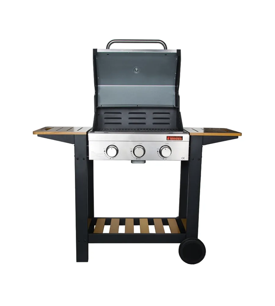 Barbecue-Sandrigarden Barbecue a gas "oceania" 3 bruciatori 130x58x115 cm