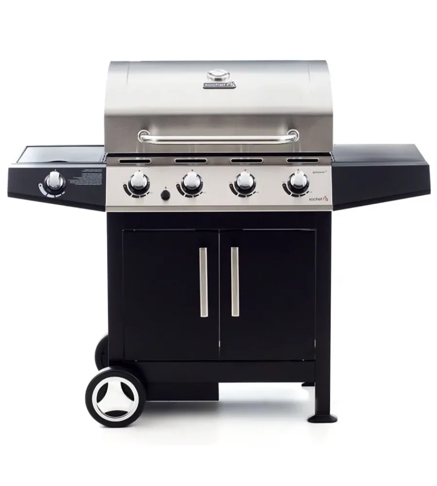 Sochef Barbecue|Barbecue a gas "golosone 4" con cottura a pietra lavica o australiana 4 bruciatori - cod. g43240