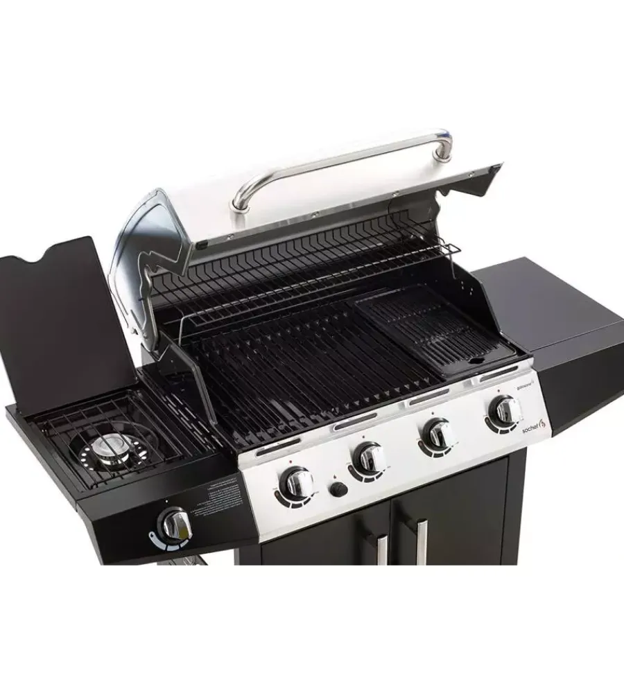 Sochef Barbecue|Barbecue a gas "golosone 4" con cottura a pietra lavica o australiana 4 bruciatori - cod. g43240