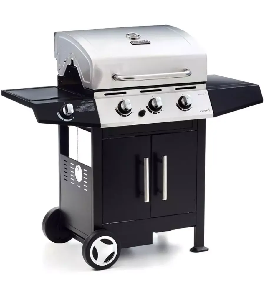 Sochef Barbecue|Barbecue a gas "golosone 3" con cottura a pietra lavica o australiana 3 bruciatori - cod. g45129