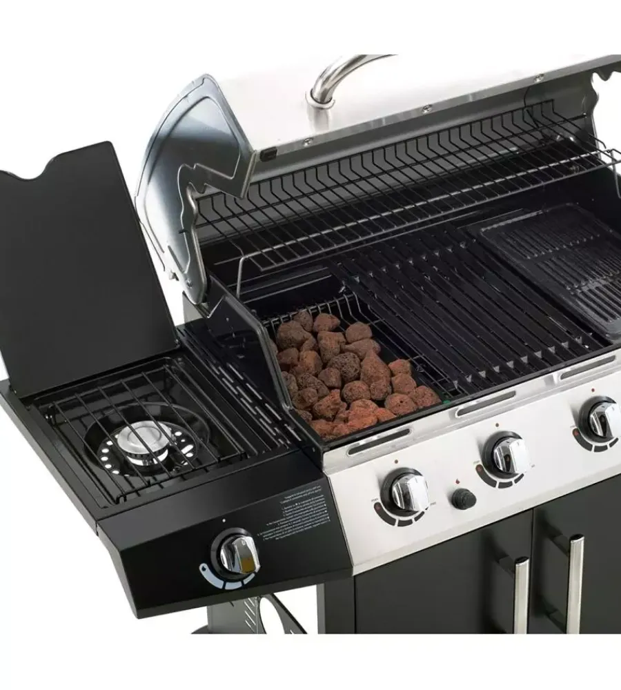 Sochef Barbecue|Barbecue a gas "golosone 3" con cottura a pietra lavica o australiana 3 bruciatori - cod. g45129