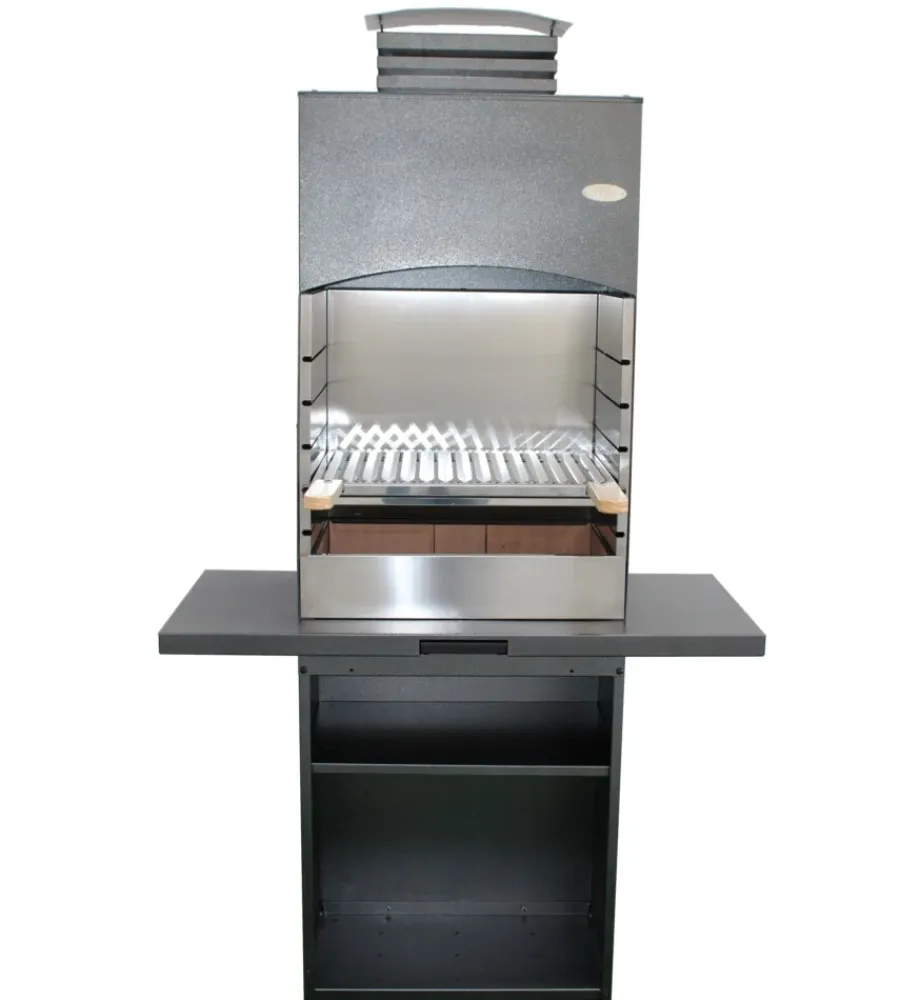 Barbecue|Barbecue a legna e carbone "tolosa" con cappa, 110x47,5x190,1 cm
