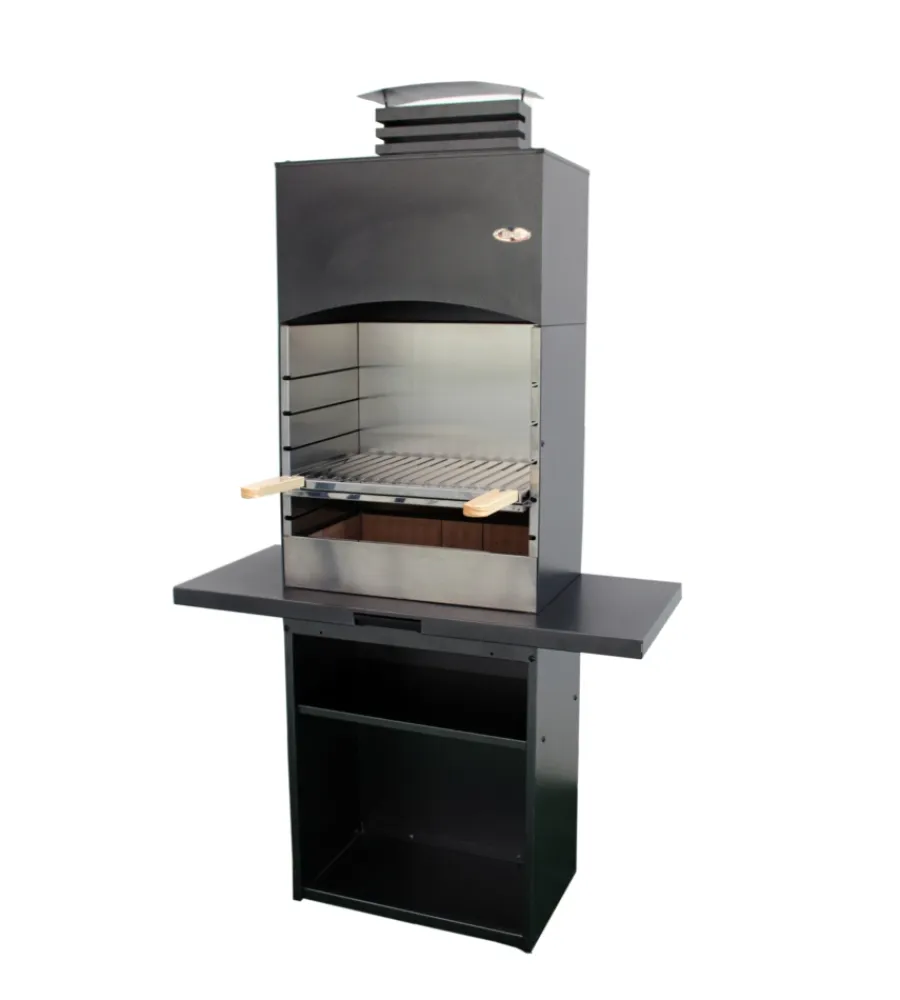 Barbecue|Barbecue a legna e carbone "tolosa" con cappa, 110x47,5x190,1 cm
