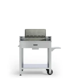 Best Barbecue a legna o carbonella fontana "tirreno" colore acciaio e griglia 80x40 Barbecue