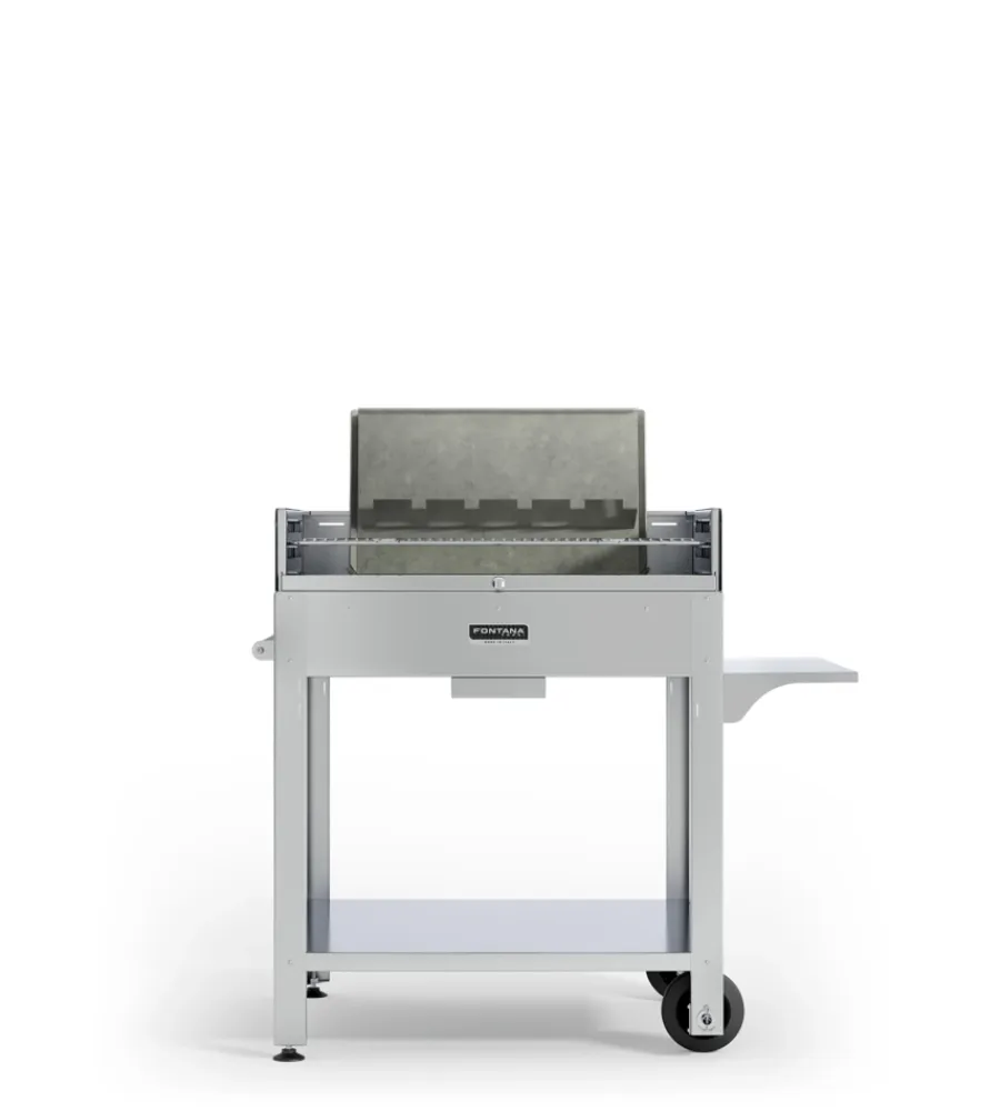 Best Barbecue a legna o carbonella fontana "tirreno" colore acciaio e griglia 80x40 Barbecue