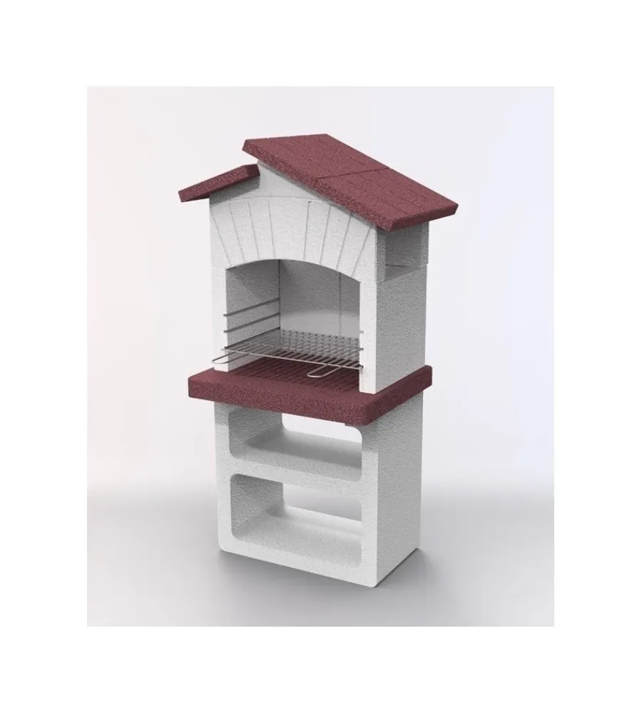 Linea VZ Barbecue|Barbecue a legna o carbonella in cemento "bilbao" 68x58x156 cm