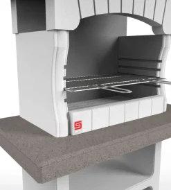 Sale Barbecue a legna o carbonella in cemento "zara" 114x64x170 cm Barbecue