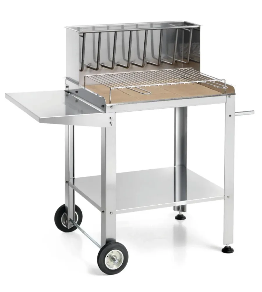 Ompagrill Barbecue|Barbecue a legna/carbone "best steel 56659/x" con griglia 60x35 cm