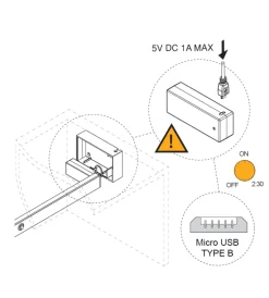 Emuca Armadi|Barra appendiabili per armadi regolabile 408-558 mm batteria rimovibil e sensore di movimento anodizzato opaco - .