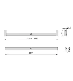 Emuca Armadi|Barra appendiabiti con luce led, 858-1008 mm