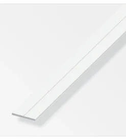 Alfer aluminium Ferramenta Per Mobili E Infissi|Barra piatta 11.5x2 pvc bianco - 1 metro.
