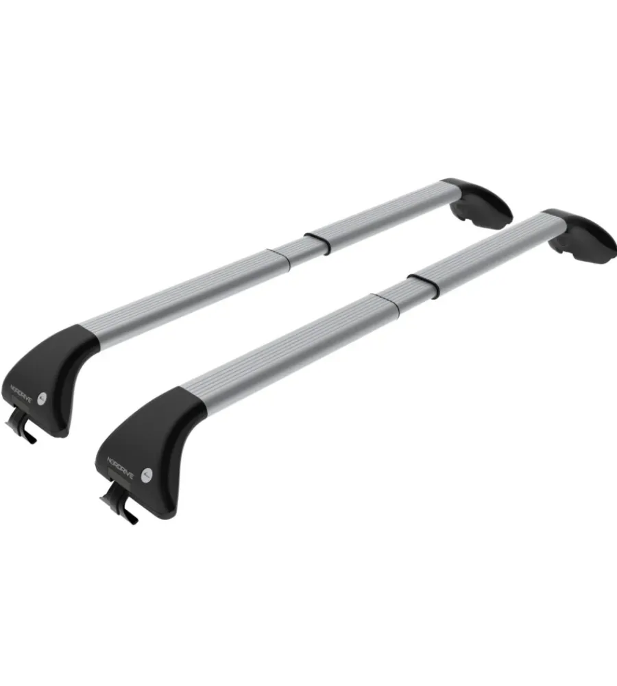 Portaggio-Nordrive Barre portatutto per auto kit completo - 419 - snap alu l nk419sal