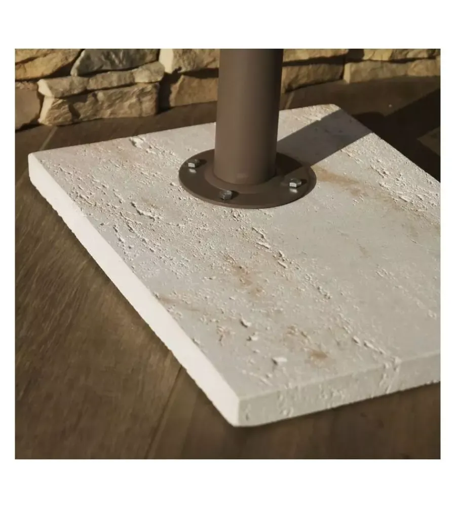 Fontane, Decorazioni E Pavimentazioni- Basamento per fontane da giardino effetto travertino, 30x40x3 cm - kam
