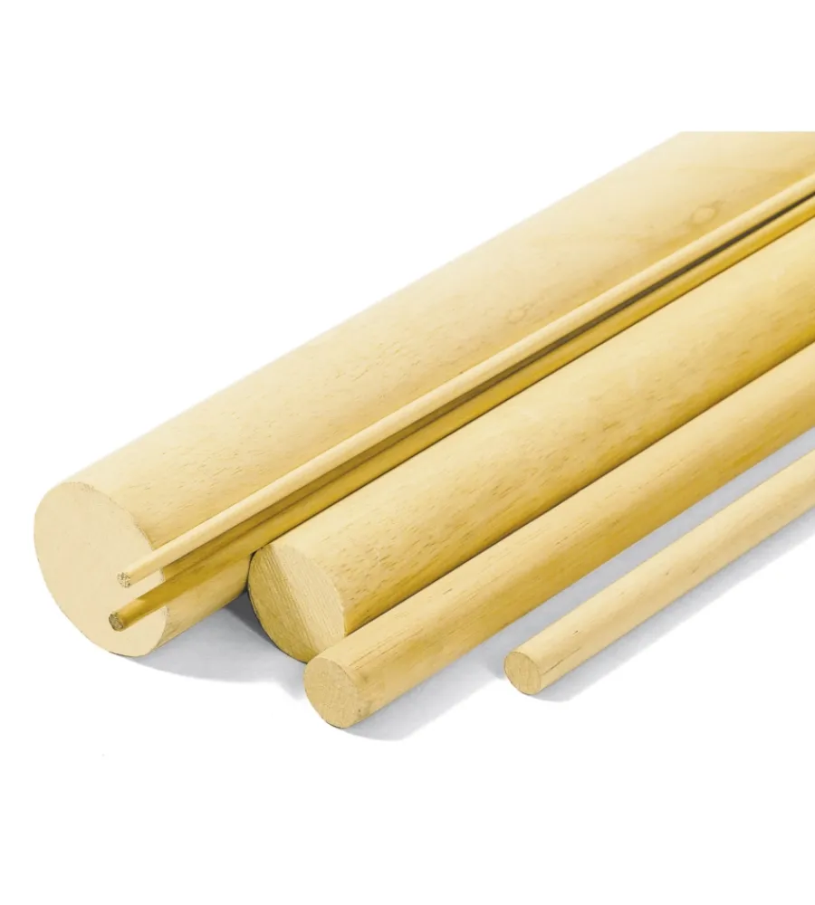 Profili Piallati- Bastoni tondi lisci in legno di kotò ø 25 x 2450 mm