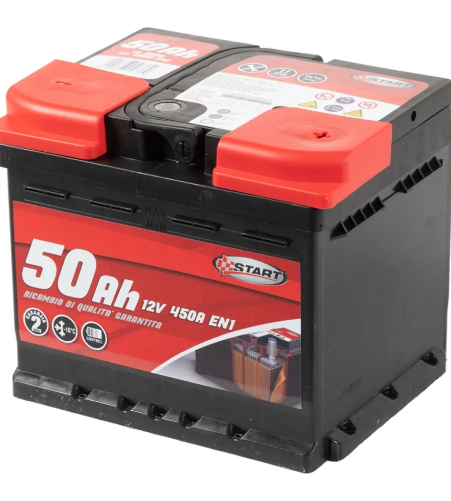 Elettrico- Batteria auto 50ah 12v 450a polo positivo destro casetta l1