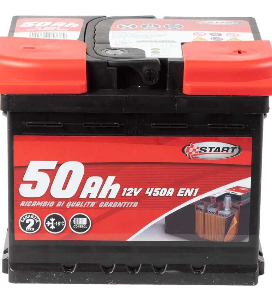 Elettrico- Batteria auto 50ah 12v 450a polo positivo destro casetta l1
