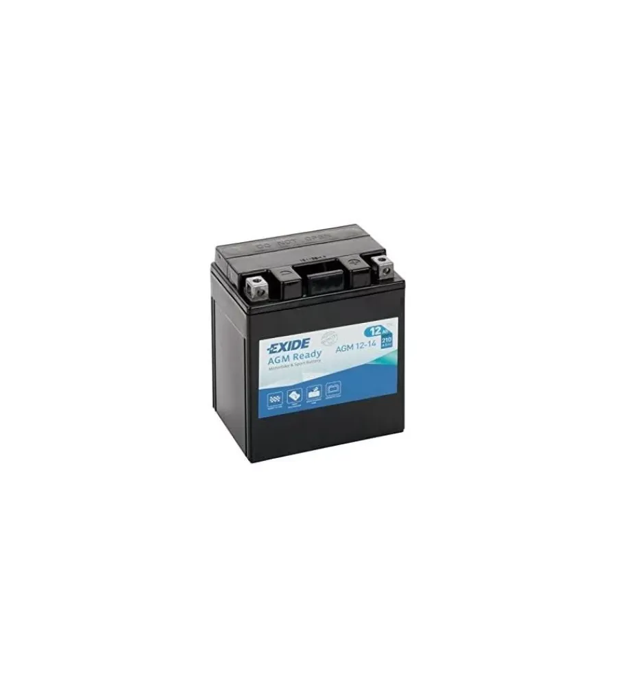 Elettrico- Batteria exide agm 12-14 12ah dx spunto 210 - l135 x h165 x p90.