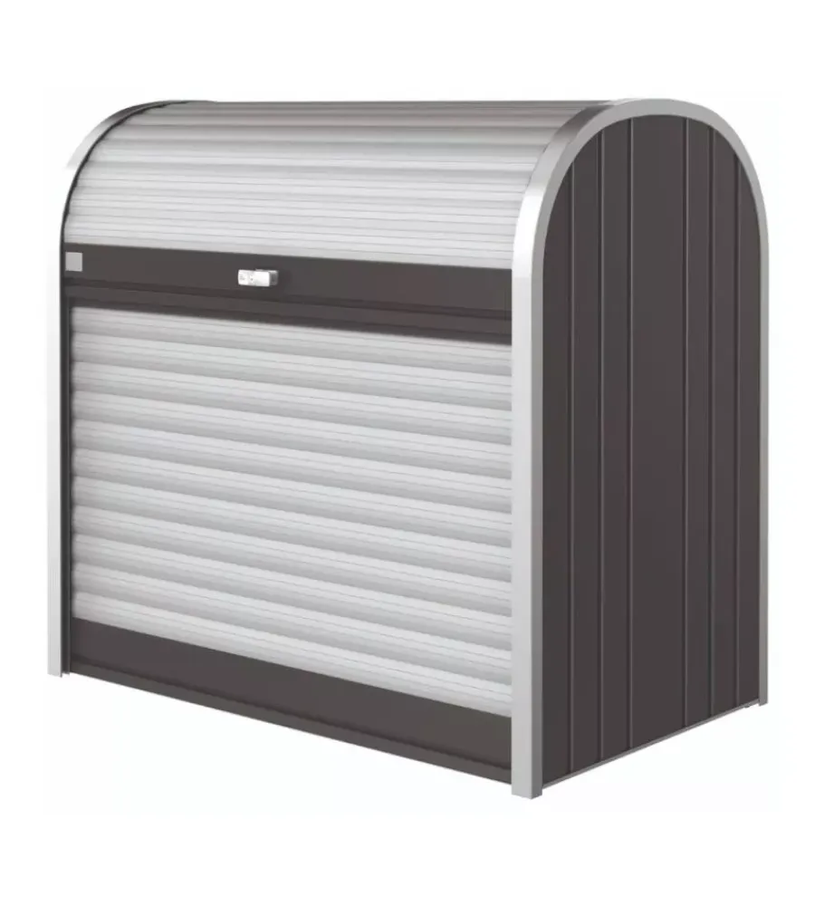 Biohort Contenitori Da Esterno|Baule da esterno a serrande impermeabile "storemax 120" in acciaio zincato grigio scuro metallizzato 740 lt 117x73x109 cm - cod. 73060