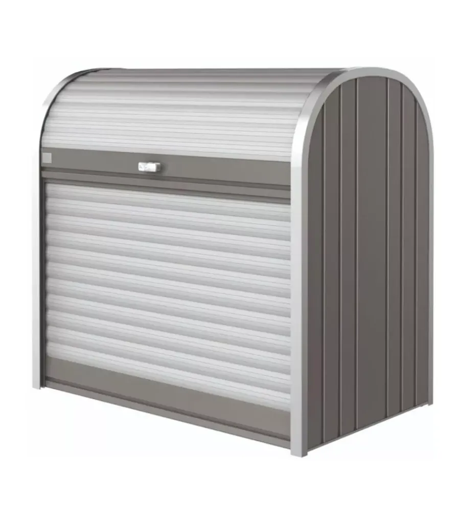 Biohort Contenitori Da Esterno|Baule da esterno a serrande impermeabile "storemax 120" in acciaio zincato grigio quarzo metallizzato 740 lt 117x73x109 cm - cod. 70060