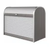 Contenitori Da Esterno-Biohort Baule da esterno a serrande impermeabile "storemax 160" in acciaio zincato grigio quarzo metallizzato 1200 lt 163x78x120 cm - cod. 70010