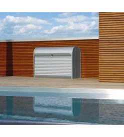 Contenitori Da Esterno-Biohort Baule da esterno a serrande impermeabile "storemax 160" in acciaio zincato grigio quarzo metallizzato 1200 lt 163x78x120 cm - cod. 70010