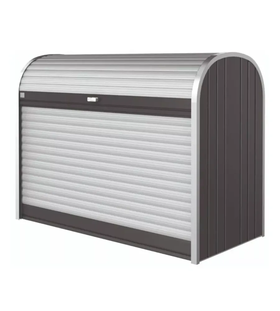 Contenitori Da Esterno-Biohort Baule da esterno a serrande impermeabile "storemax 160" in acciaio zincato grigio scuro metallizzato 1200 lt 163x78x120 cm - cod. 73010