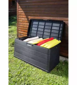 Contenitori Da Esterno- Baule da esterno "alpha" in polipropilene antracite 340 lt 118x59x57 cm