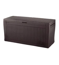 Keter Contenitori Da Esterno|Baule da esterno con rotelle "comfy" in resina marrone 270 lt 116,7xx44,7x57 cm