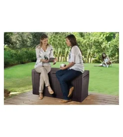 Keter Contenitori Da Esterno|Baule da esterno con rotelle "comfy" in resina marrone 270 lt 116,7xx44,7x57 cm