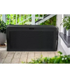 Keter Contenitori Da Esterno|Baule da esterno con ruote "samoa" in resina grafite 270 lt 116x44,7x57 cm