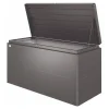 Contenitori Da Esterno-Biohort Baule da esterno impermeabile "loungebox 160" in acciaio zincato grigio scuro metallizzato 850 lt 160x70x83,5 cm - cod. 65065