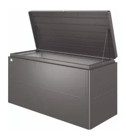 Contenitori Da Esterno-Biohort Baule da esterno impermeabile "loungebox 160" in acciaio zincato grigio scuro metallizzato 850 lt 160x70x83,5 cm - cod. 65065