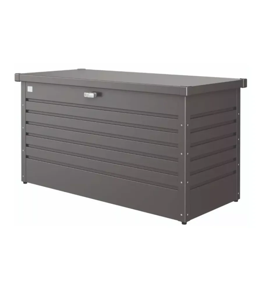 Biohort Contenitori Da Esterno|Baule da esterno impermeabile "130" in acciaio zincato grigio scuro metallizzato 460 lt 134x62x71 cm - cod. 65040
