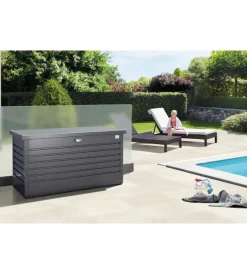 Biohort Contenitori Da Esterno|Baule da esterno impermeabile "130" in acciaio zincato grigio scuro metallizzato 460 lt 134x62x71 cm - cod. 65040