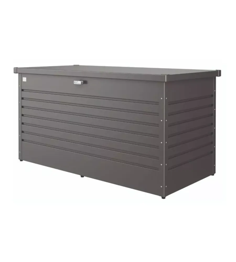 Biohort Contenitori Da Esterno|Baule da esterno impermeabile "160" in acciaio zincato grigio scuro metallizzato 830 lt 160x79x83 cm - cod. 65060