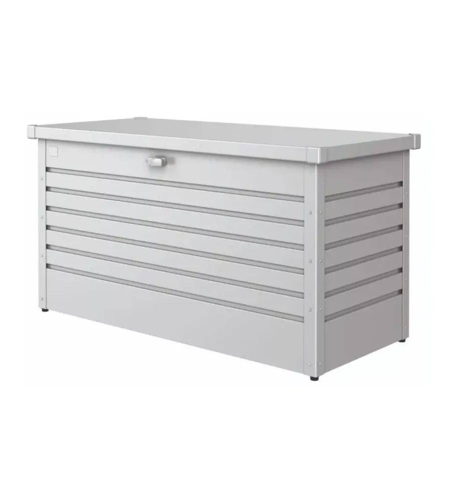 Biohort Contenitori Da Esterno|Baule da esterno impermeabile "130" in acciaio zincato argento metallizzato 460 lt 134x62x71 cm - cod. 64040