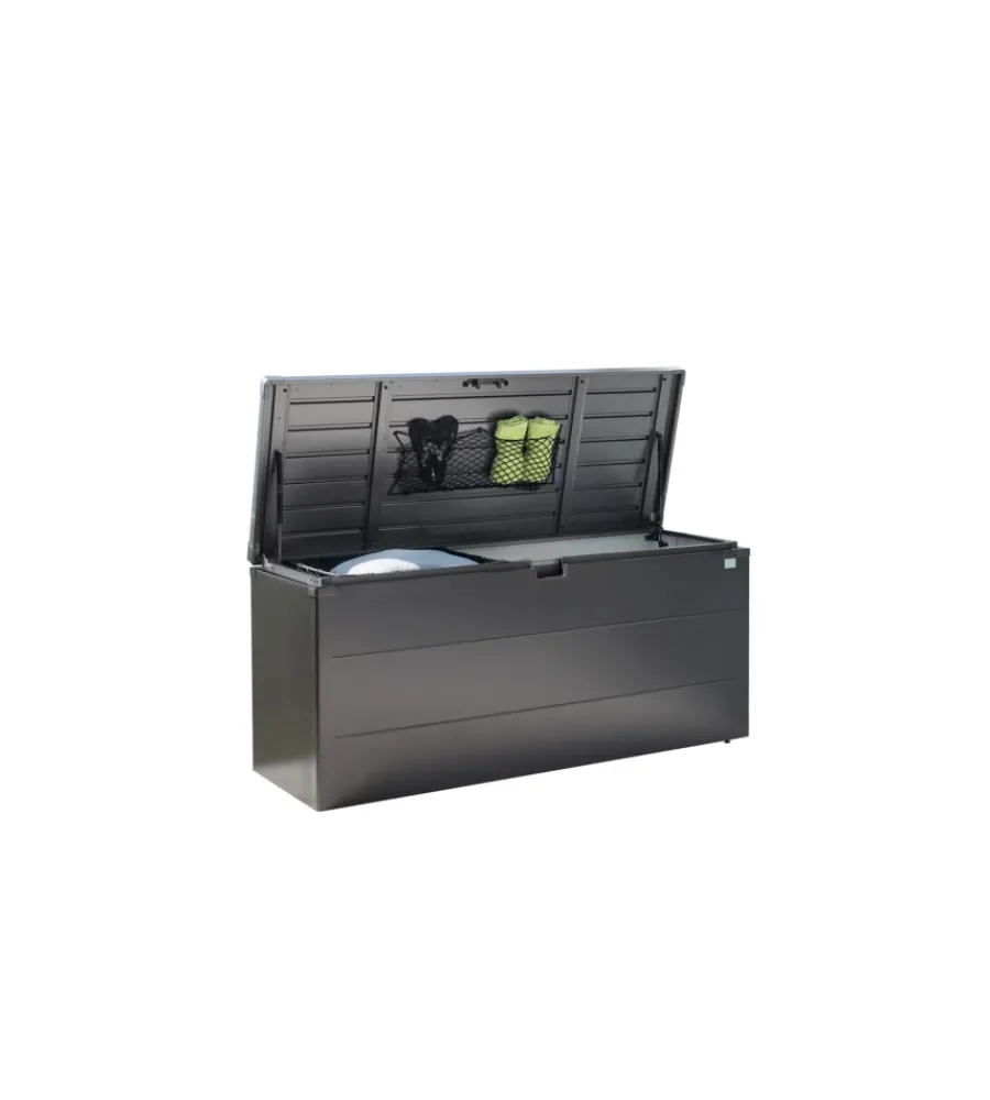 Contenitori Da Esterno-Biohort Baule da esterno impermeabile "stylebox 170" in acciaio zincato grigio scuro metallizzato 685 lt 170x70x81 cm - cod. b340710