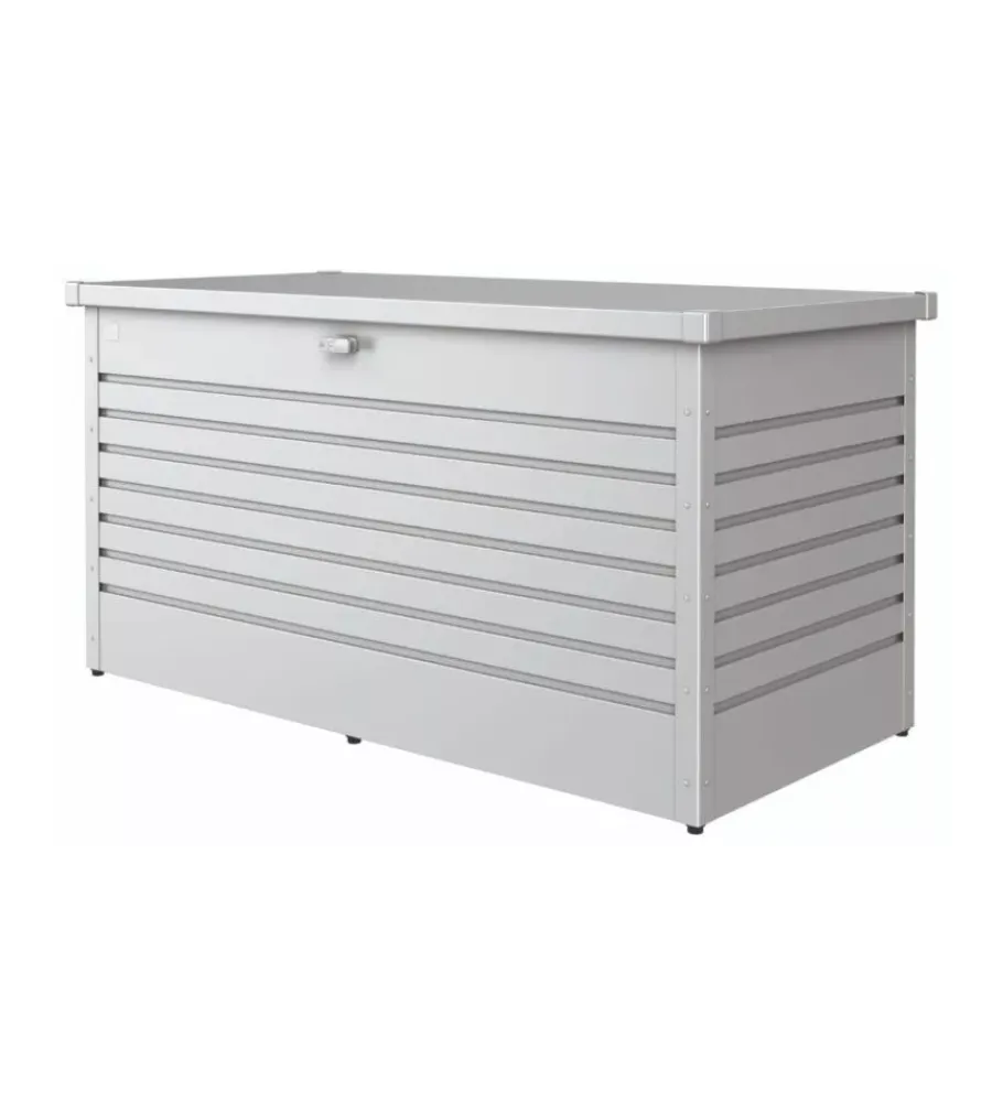 Outlet Baule da esterno impermeabile "160" in acciaio zincato argento metallizzato 830 lt 160x79x83 cm - cod. 64060 Contenitori Da Esterno