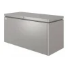 Contenitori Da Esterno-Biohort Baule da esterno impermeabile "loungebox 160" in acciaio zincato grigio quarzo metallizzato 850 lt 160x70x83,5 cm - cod. 68065