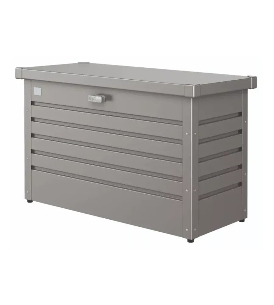 Contenitori Da Esterno-Biohort Baule da esterno impermeabile "100" in acciaio zincato grigio quarzo metallizzato 195 lt 101x46x61 cm - cod. 68010